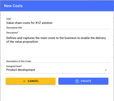 add an entity from the strategic choices canvas