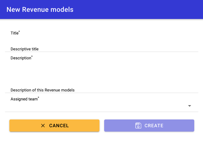 add entity for revenue models
              in strategyCAD